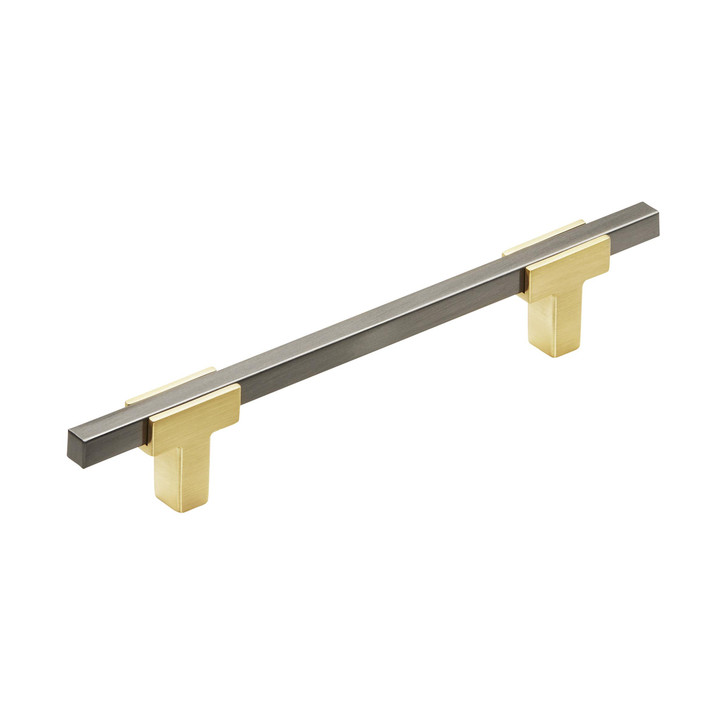 BP778128BGLBCR - Urbanite Collection 1 3/16-inch (30 mm) Brushed Gold/Black Chrome Finish Pull