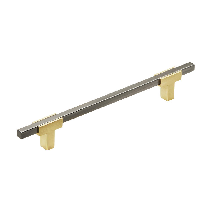 BP778160BGLBCR - Urbanite Collection 1 3/16-inch (30 mm) Brushed Gold/Black Chrome Finish Pull