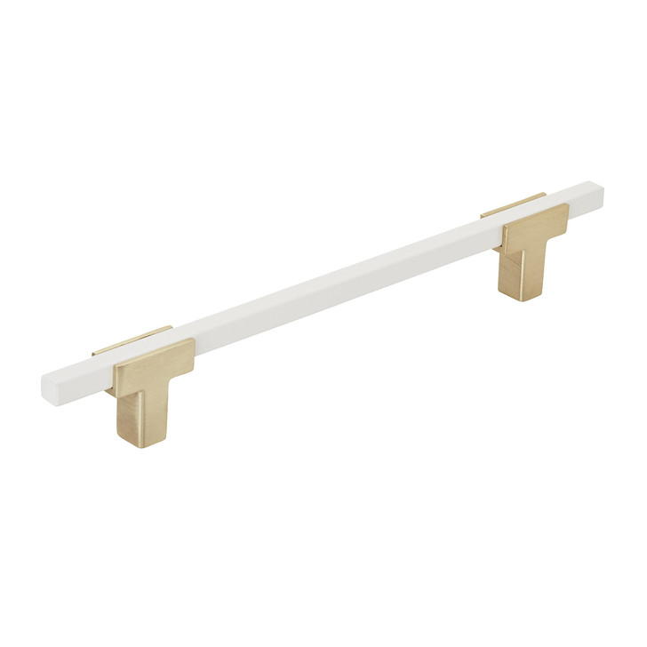 BP778160BGLWHT - Urbanite Collection 1 3/16-inch (30 mm) Brushed Gold/White Finish Pull