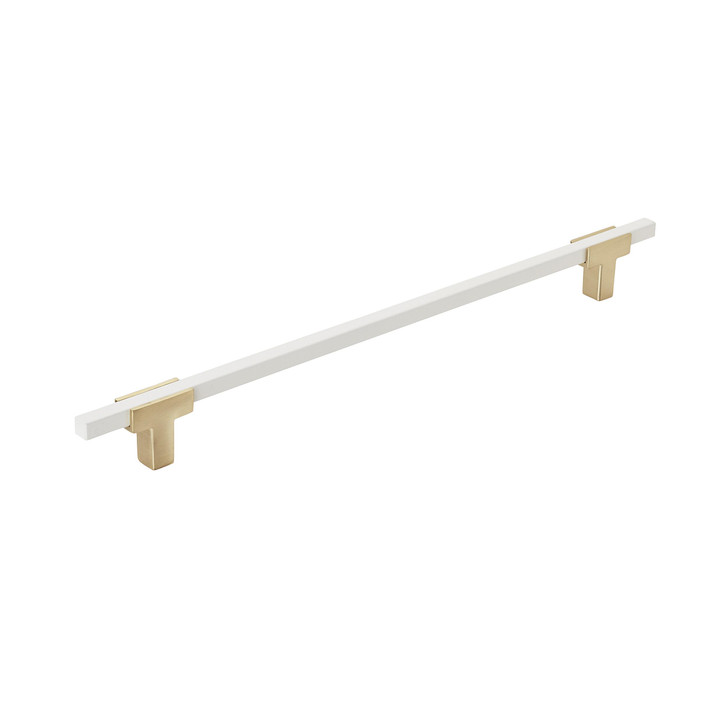 BP778256BGLWHT - Urbanite Collection 1 3/16-inch (30 mm) Brushed Gold/White Finish Pull