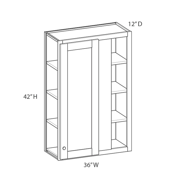 AMHERST Assembled 36 in. W x 42 in. H x 12 in. D Plywood Blind Wall Corner Cabinet in Walnut