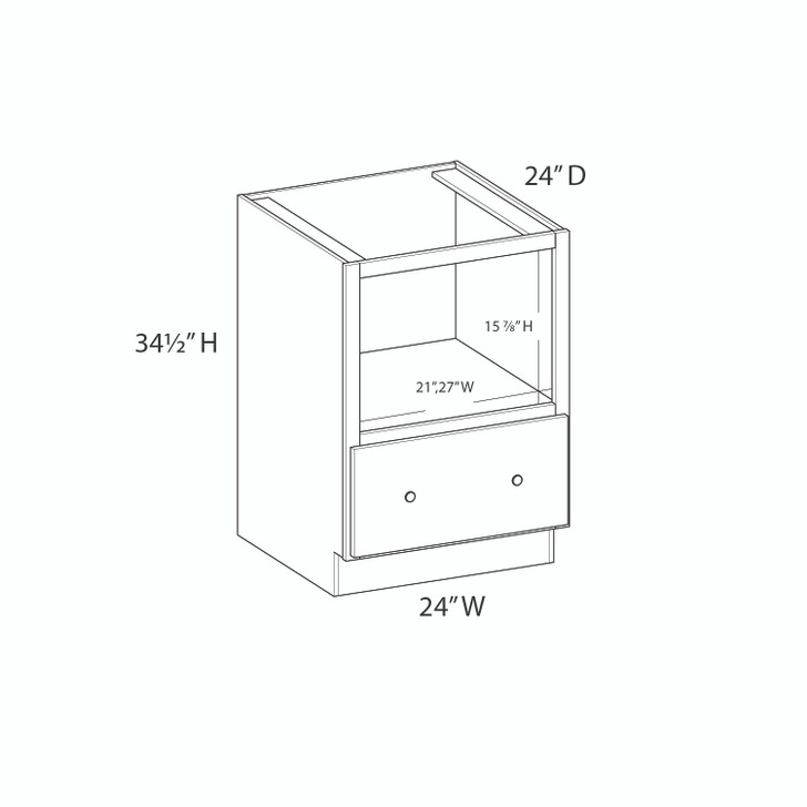AMHERST Assembled 24 in. W x 34.5 in. H x 24 in. D Plywood Base Microwave Cabinet in Walnut