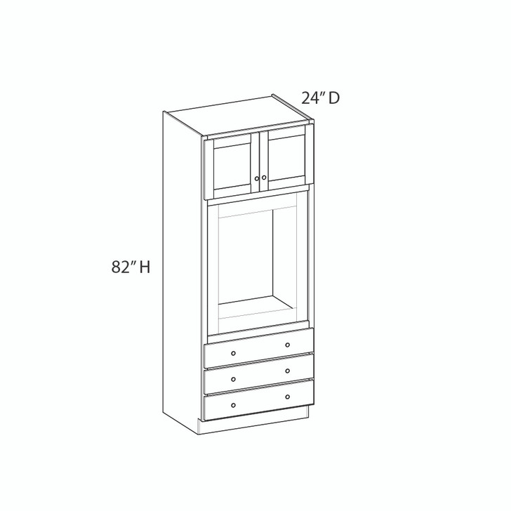AMHERST Assembled 33 in. W x 82 in. H x 24 in. D Plywood Oven Tall Cabinet in Walnut