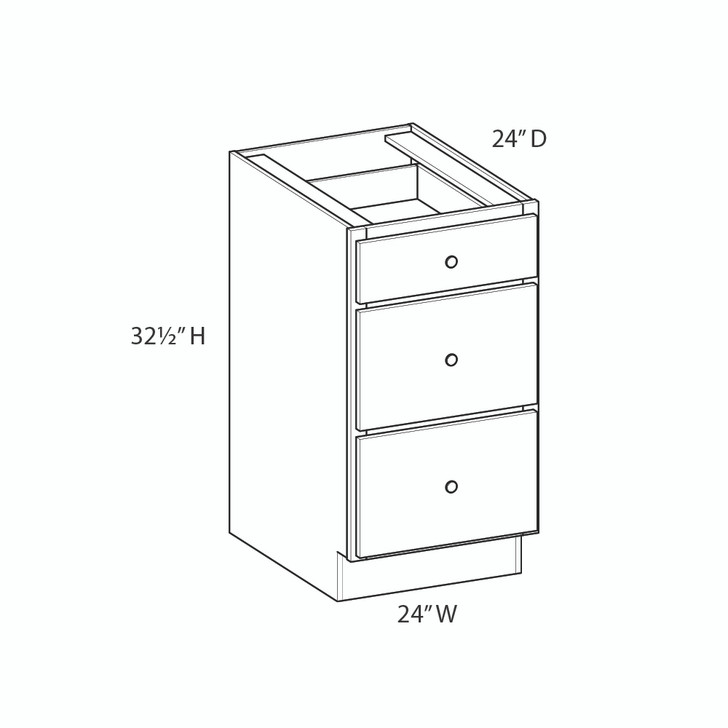 AMHERST Shaker 24 in. W x 32 in. H x 24 in. D in Walnut Plywood Ready to Assemble Drawer Base Cabinet
