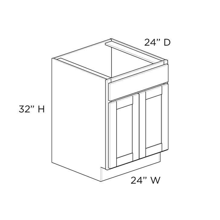 AMHERST Ready to Assemble 24 in. W x 32 in. H x 24 in. D Plywood Sink Base Cabinet in Walnut