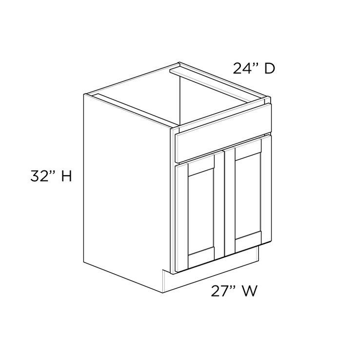 AMHERST Ready to Assemble 27 in. W x 32 in. H x 24 in. D Plywood Sink Base Cabinet in Walnut