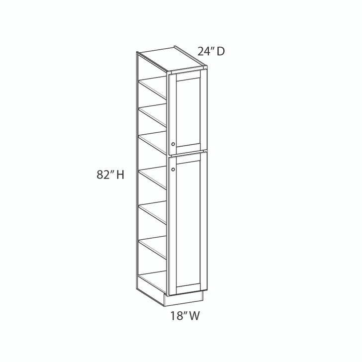 AMHERST Shaker 18 in. W x 82 in. H x 24 in. D in Walnut Plywood Ready to Assemble Pantry Cabinet