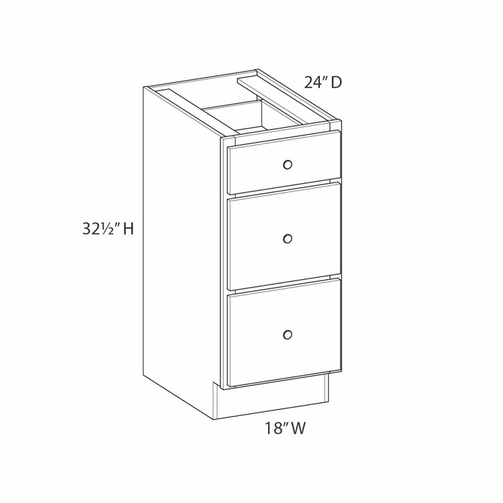 AMHERST Shaker 18 in. W x 32 in. H x 21 in. D in Walnut Plywood Ready to Assemble Bath Drawer Base Cabinet