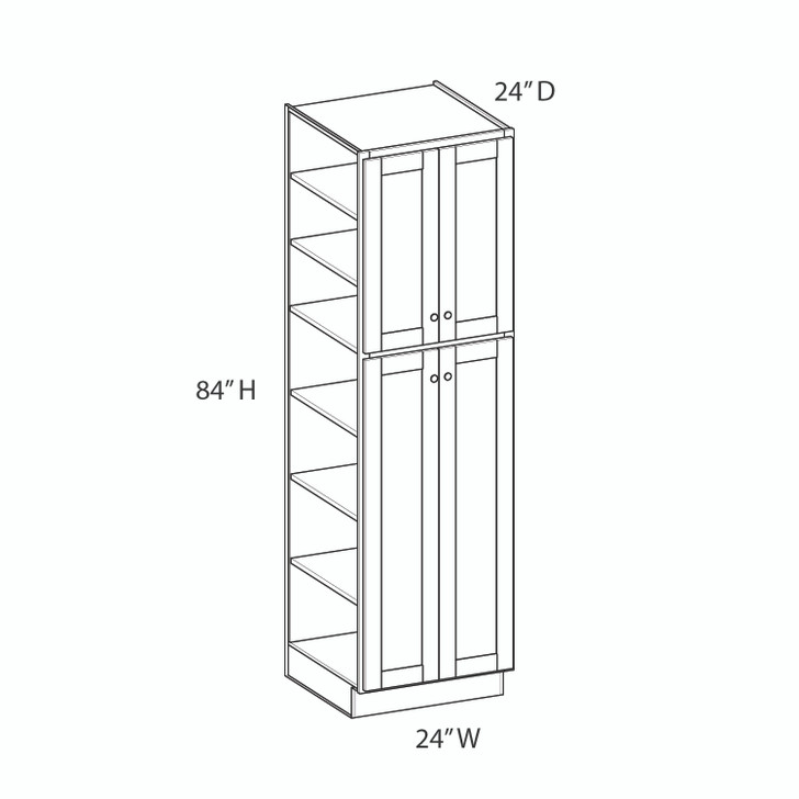 AMHERST Ready to Assemble 24 in. W x 84 in. H x 24 in. D Plywood Tall Cabinet in Walnut