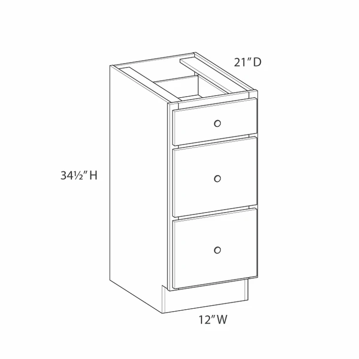 AMHERST Ready to Assemble 12 in. W x 34.5 in. H x 21 in. D Plywood Drawer Vanity Cabinet in Walnut