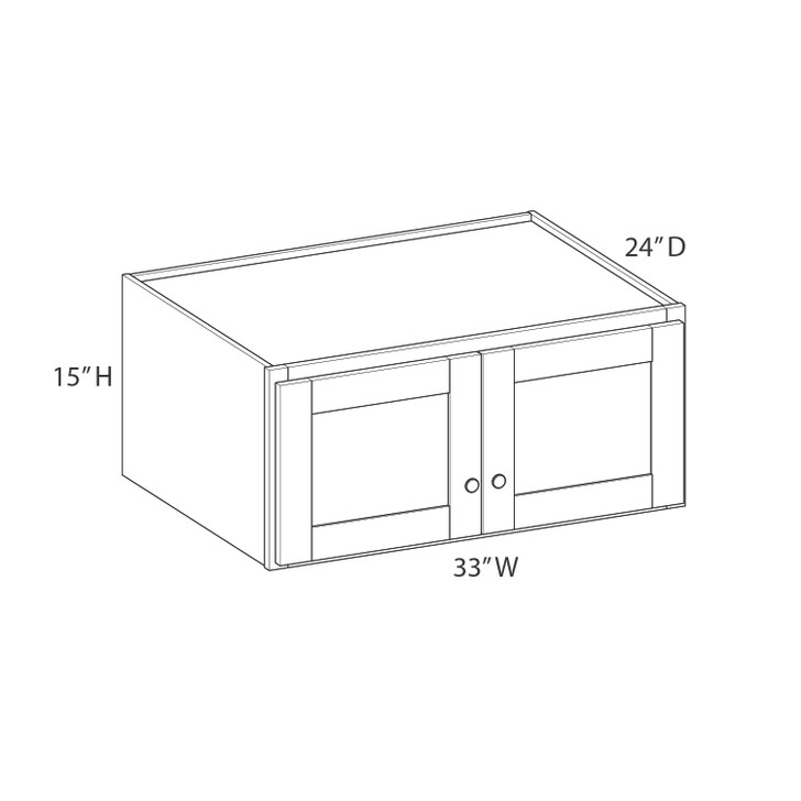 AMHERST Ready to Assemble 33 in. W x 15 in. H x 24 in. D Plywood Wall Cabinet in Walnut