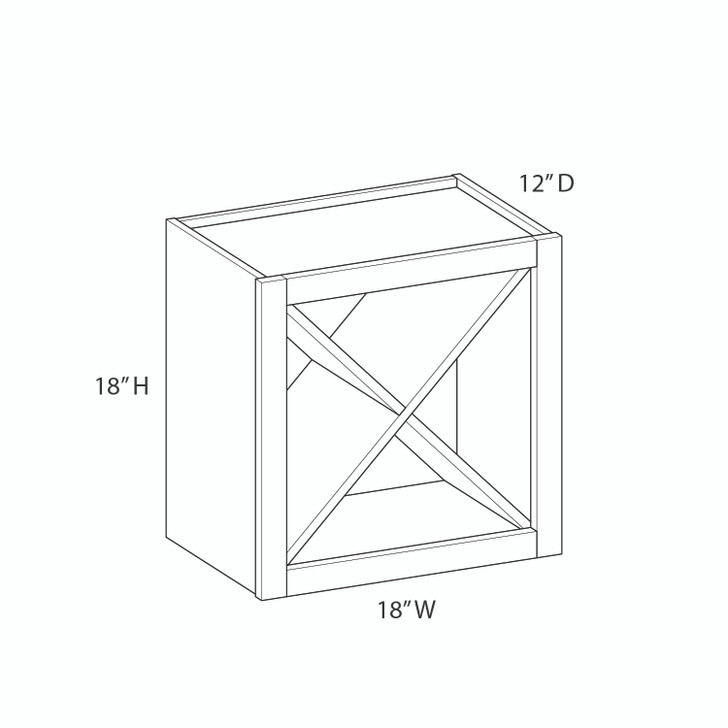 AMHERST Ready to Assemble 18 in. W x 18 in. H x 12 in. D Plywood Wall Wine Cabinet in Walnut