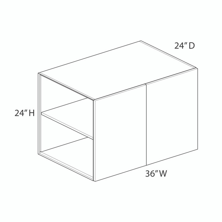 Euro Max Ithaca Refrigerator Wall Cabinet {36" x 24" H x 24" D - Butt Doors} - (2) Doors