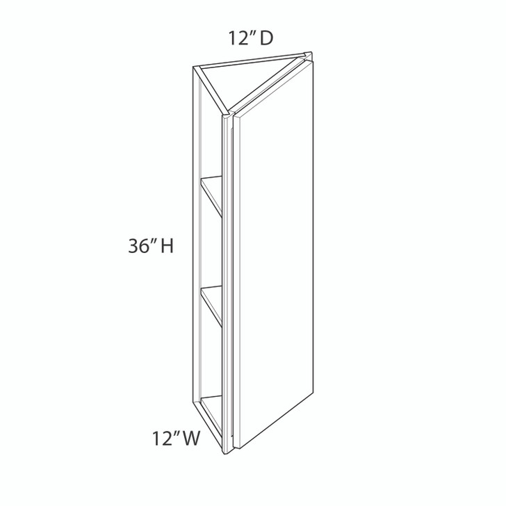 Euro Max Ithaca Wall End Angle {12" x 36" H} - (1) Door