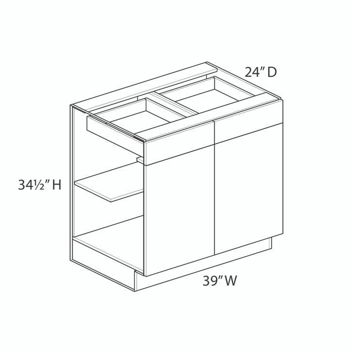 Euro Max Ithaca 39" Base Cabinet - (2) Doors / (2) Drawers