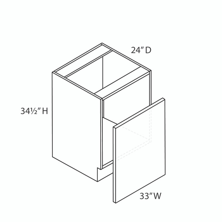 Euro Max Ithaca 33" Base Oven Cabinet {Min. Opening 27" x 22-1/2" H -  Max. Opening 30" x 27" H}