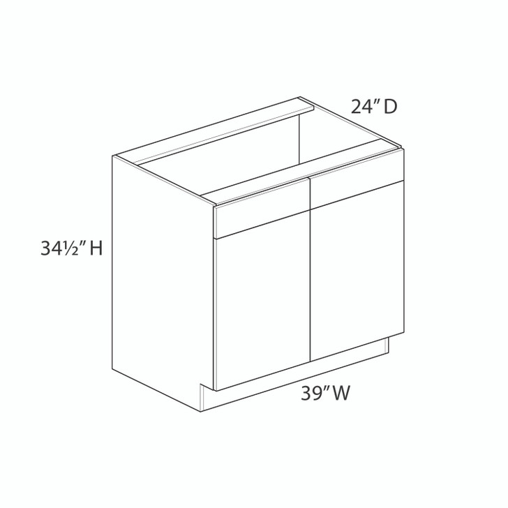 Euro Max Saratoga 39" Sink Base Cabinet - (2) Doors / (2) False Fronts