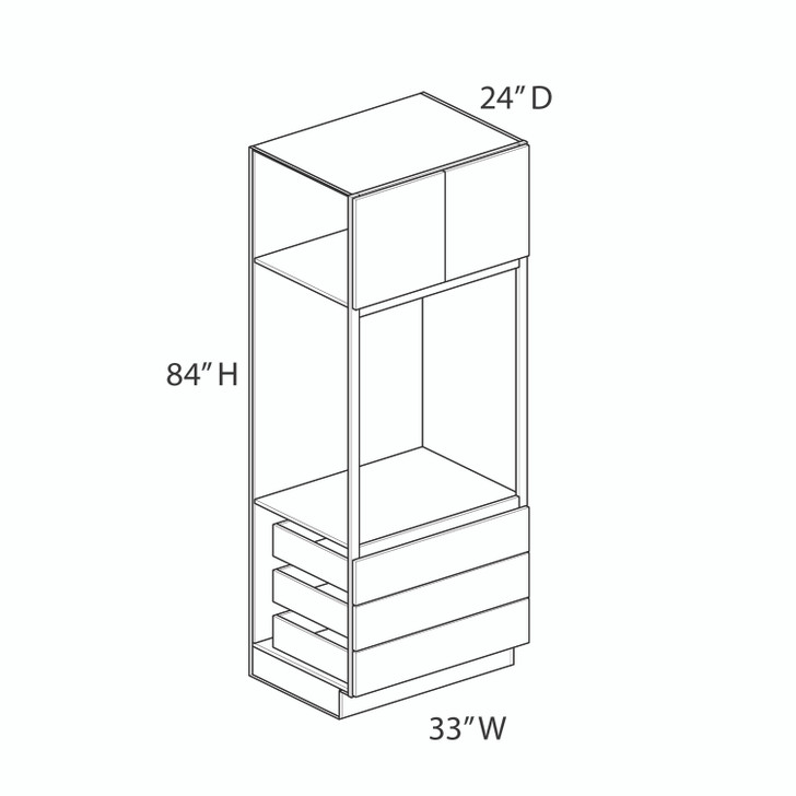 Euro Max Saratoga OC3384T Triple Drawer Oven Cabinet {33" x 84" H} - (2) Doors / (3) Drawers