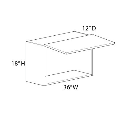 Euro Max Saratoga W3618LU Wall Cabinet w/ Lift Up Door {36" x 18" H} - (1) Door