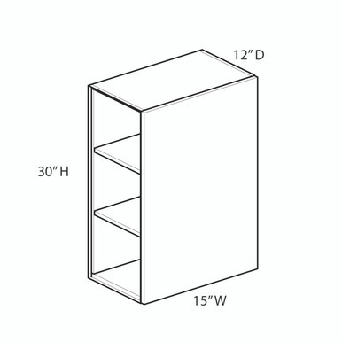 Euro Max Ithaca Wall Cabinet w/ Narrow Aluminum Frame Door - Frosted Glass {15" x 30" H} - (1) Door