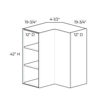 Euro Value Ithaca Wall Square Corner Cabinet {24" x 42" H - BiFold} - (2) Doors