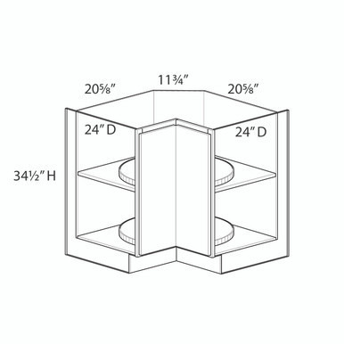 Euro Max GRAMERCY LS33-L 33" Easy Reach w/Lazy Susan {Left Hinge}