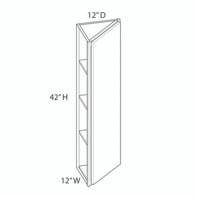 Euro Value LENOX HILL HG Wall End Angle {12" x 42" H} - (1) Door