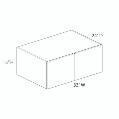 Euro Value GRAMERCY A Refrigerator Wall Cabinet {33" x 15" H x 24" D - Butt Doors} - (2) Doors