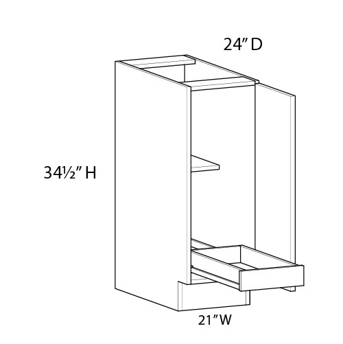 Euro Value GRAMERCY A 21" Base Cabinet w/(1) Roll-out Tray Installed - (1) FH Door