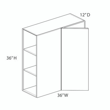 Euro Value GRAMERCY C 36"H Wall Corner Blind Cabinet - Pull 36"-39" {Actual Width 36"} - (1) Door