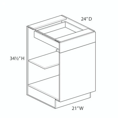 Euro Value GRAMERCY C 21" Base Cabinet - (1) Door / (1) Drawer