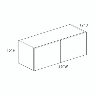 Euro Value GRAMERCY C Wall Cabinet {36" x 12" H - Butt Doors} - (2) Doors