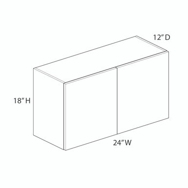 Euro Value GRAMERCY C Wall Cabinet {24" x 18" H - Butt Doors} - (2) Doors