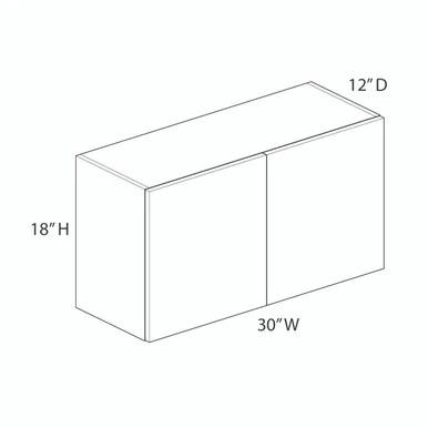 Euro Value GRAMERCY C Wall Cabinet {30" x 18" H - Butt Doors} - (2) Doors