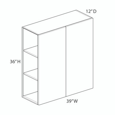 Euro Value GRAMERCY C Wall Cabinet {39" x 36" H} - (2) Doors