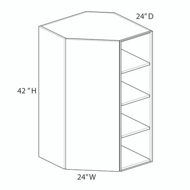 Euro Value GRAMERCY C Wall Diagonal Corner Cabinet {24" x 42" H} - (1) Door