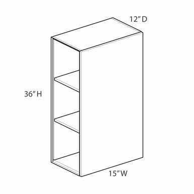 Wall Cabinet w/ Narrow Aluminum Frame Door - Frosted Glass {15" x 36" H} - (1) Door