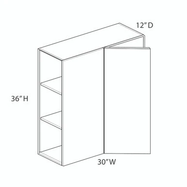 Euro Max Ithaca BLW30/3336 Wall Corner Blind Cabinet