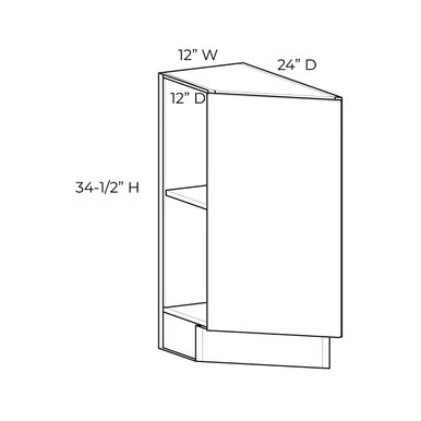 Euro Max Ithaca 12" Base Transitional Cabinet {L} - (1) FH Door