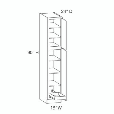 Euro Max Ithaca Utility Cabinet w/(1) Roll-out Tray Installed {15" x 90" H} - (2) Doors