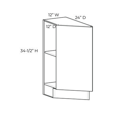 Euro Value Gramercy Shaker 12" Base Transitional Cabinet {L} - (1) FH Door