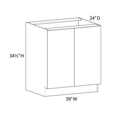 Euro Value Gramercy Shaker 39" Base Cabinet - (2) Doors / (2) Drawers