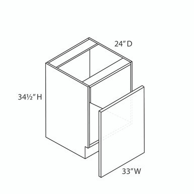 Euro Max Gramercy Shaker 33" Base Oven Cabinet {Min. Opening 27" x 22-1/2" H -  Max. Opening 30" x 27" H}