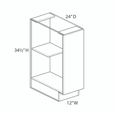Euro Max Gramercy Shaker 12" Base Cabinet - (1) FH Door