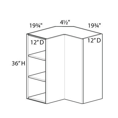 Euro Max Gramercy Shaker Wall Square Corner Cabinet {24" x 36" H - BiFold} - (2) Doors