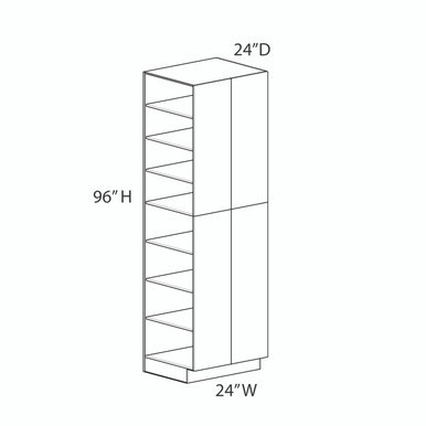 Euro Max Gramercy Shaker Utility Cabinet {24" x 96" H - Butt Doors} - (4) Doors