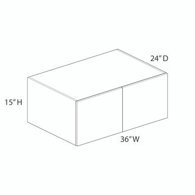 Euro Max Gramercy Shaker Refrigerator Wall Cabinet {36" x 15" H x 24" D - Butt Doors} - (2) Doors