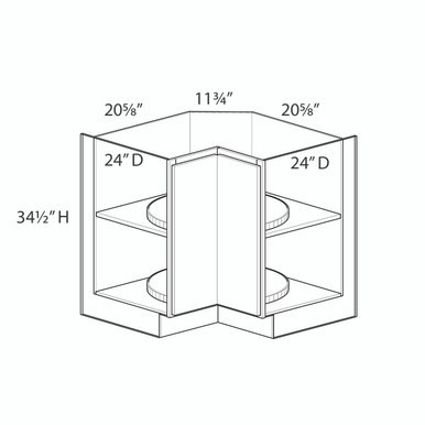 Euro Max Gramercy Shaker 33" Easy Reach w/Lazy Susan {Left Hinge}