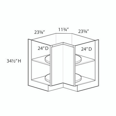 Euro Max Gramercy Shaker 36" Easy Reach w/Lazy Susan {Left Hinge}
