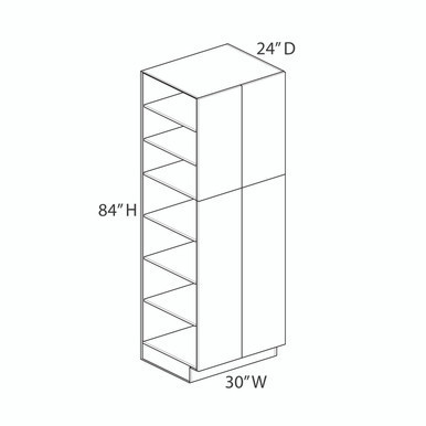 Euro Max Gramercy Shaker Utility Cabinet {30" x 84" H - Butt Doors} - (4) Doors